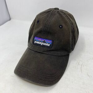 Patagonia P-6 Label Trad Cap Faded Black Organic Cotton Adjustable Hat 38296